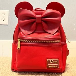 Loungefly Disney Minnie Mouse Red Ears Backpack | Original Heart Logo